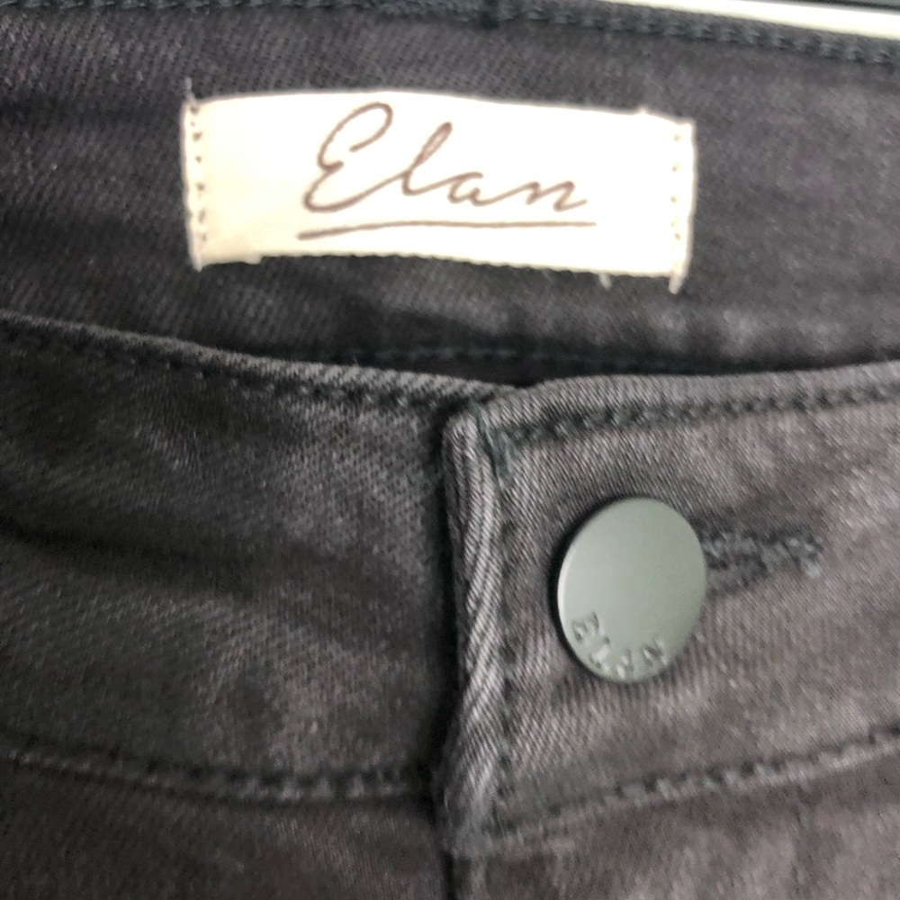 ELAN Fringe Denim Jeans INTERNATIONAL FRAY SIDE Black Skinny - Picture 9 of 13